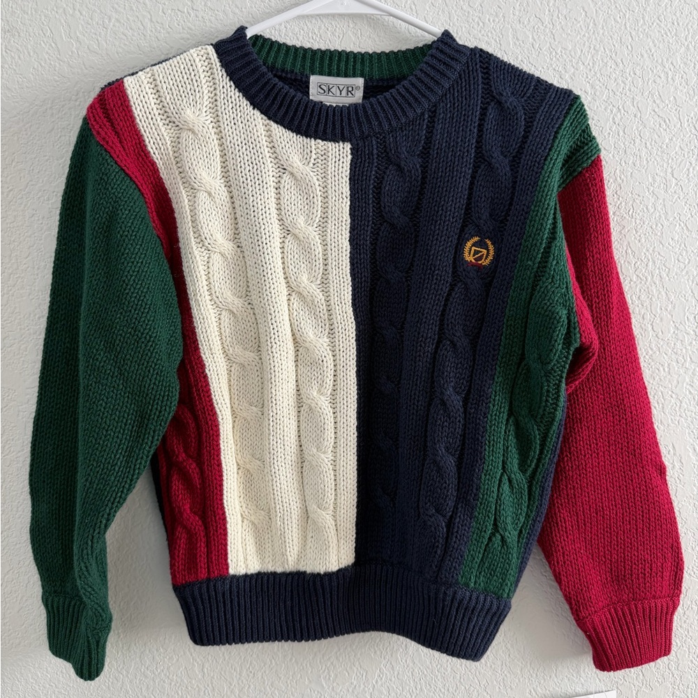 Skyr Vintage Kids' Multicolor Cable Knit Sweater